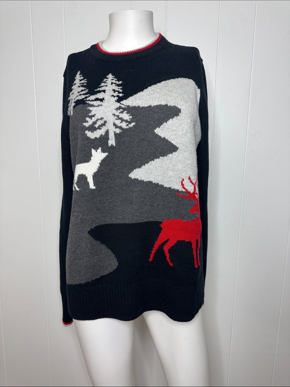 Charter club deer fox sweater M